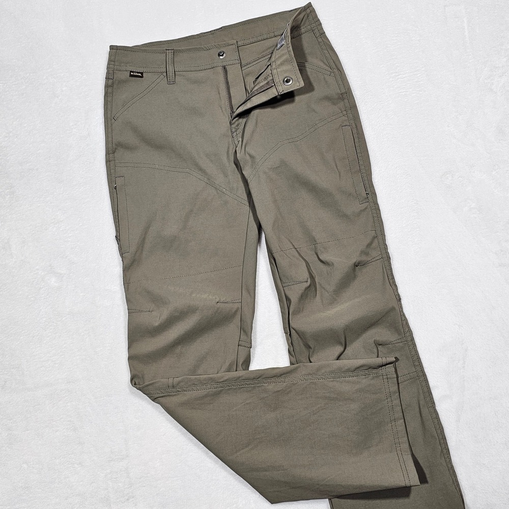 Kuhl Hiking Pants Women L 14-16 Green Articulated Knee Gorpcore Outdoor Hiking